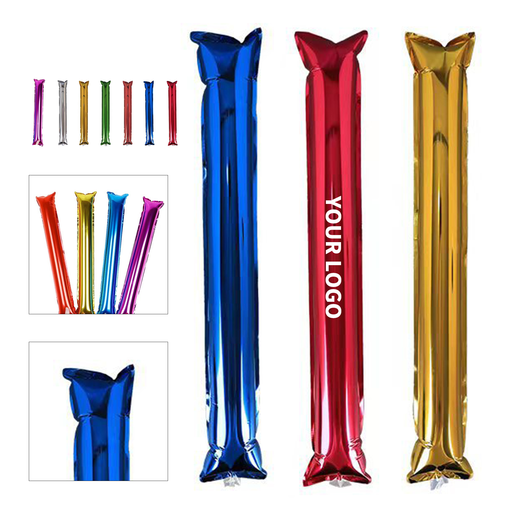 Aluminum Foil Inflatable Thunder Sticks Pair 24" Length 5