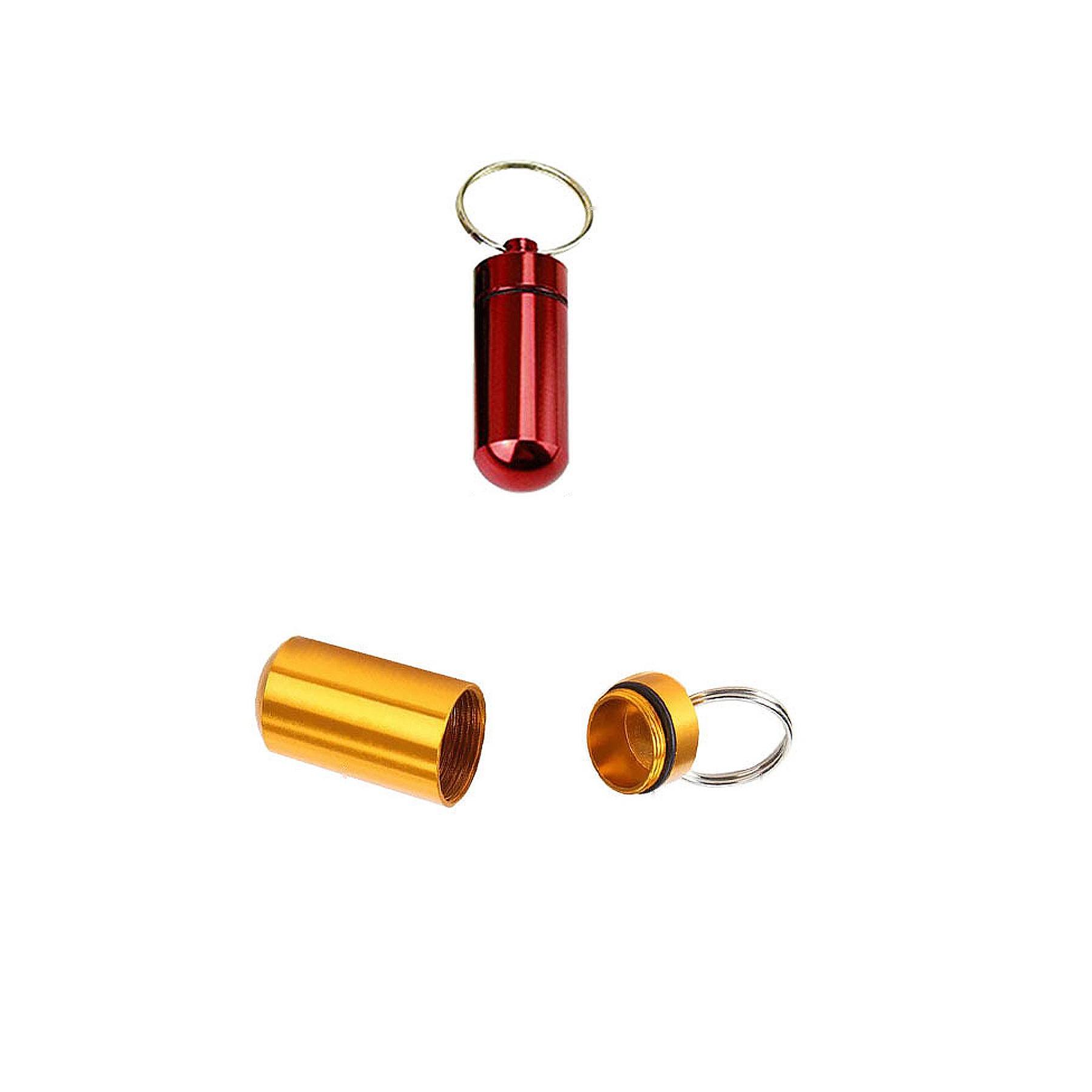 Waterproof Aluminum Pill Box Case With Keychain 6