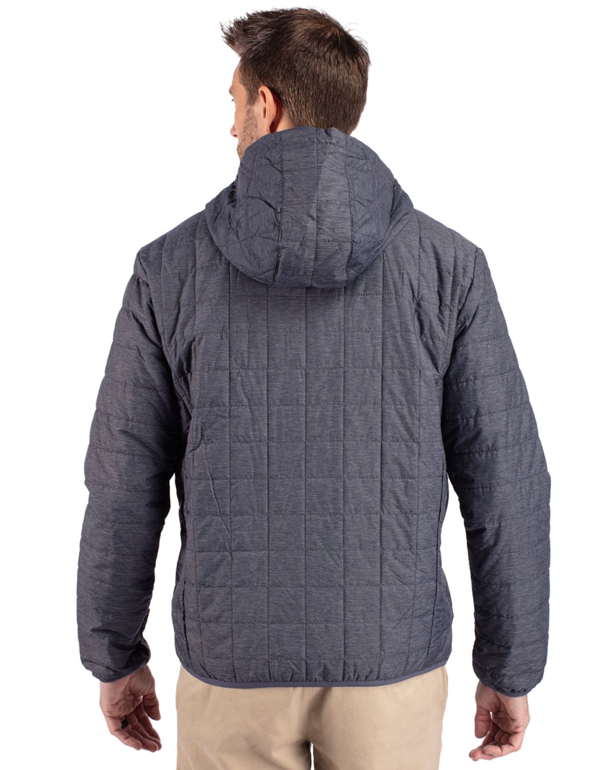 Cutter & Buck Rainier Recycled Insulated Puffer Mens Full Zip Hooded Jacket Jacket 30