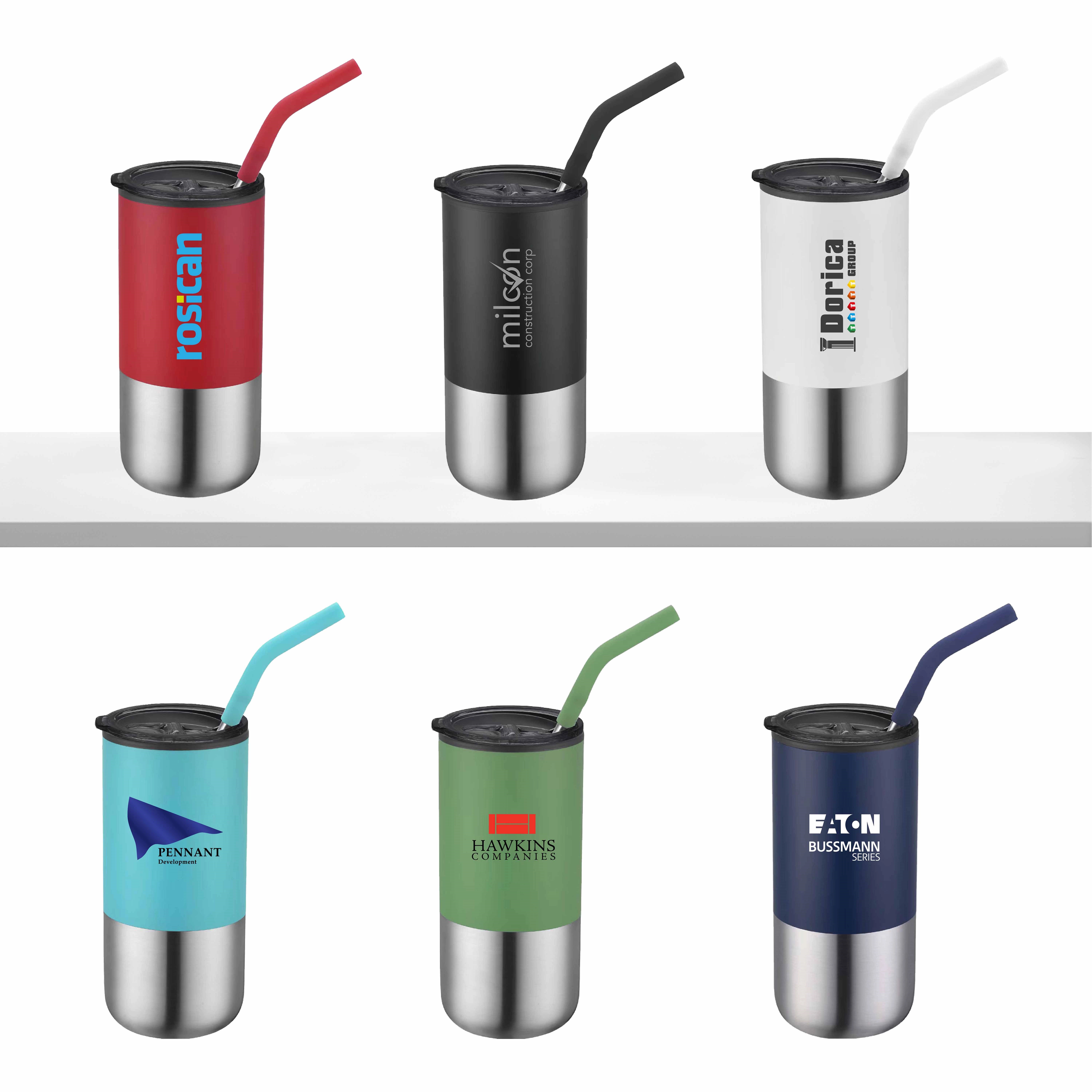 BRAZOS - 16 OZ DOUBLE WALL TUMBLER WITH STRAW 9