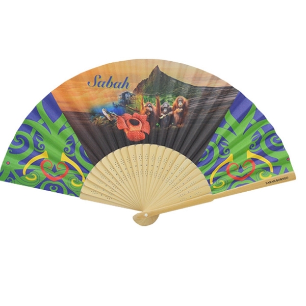Oriental Folding Fan - 15"W x 9"H 2