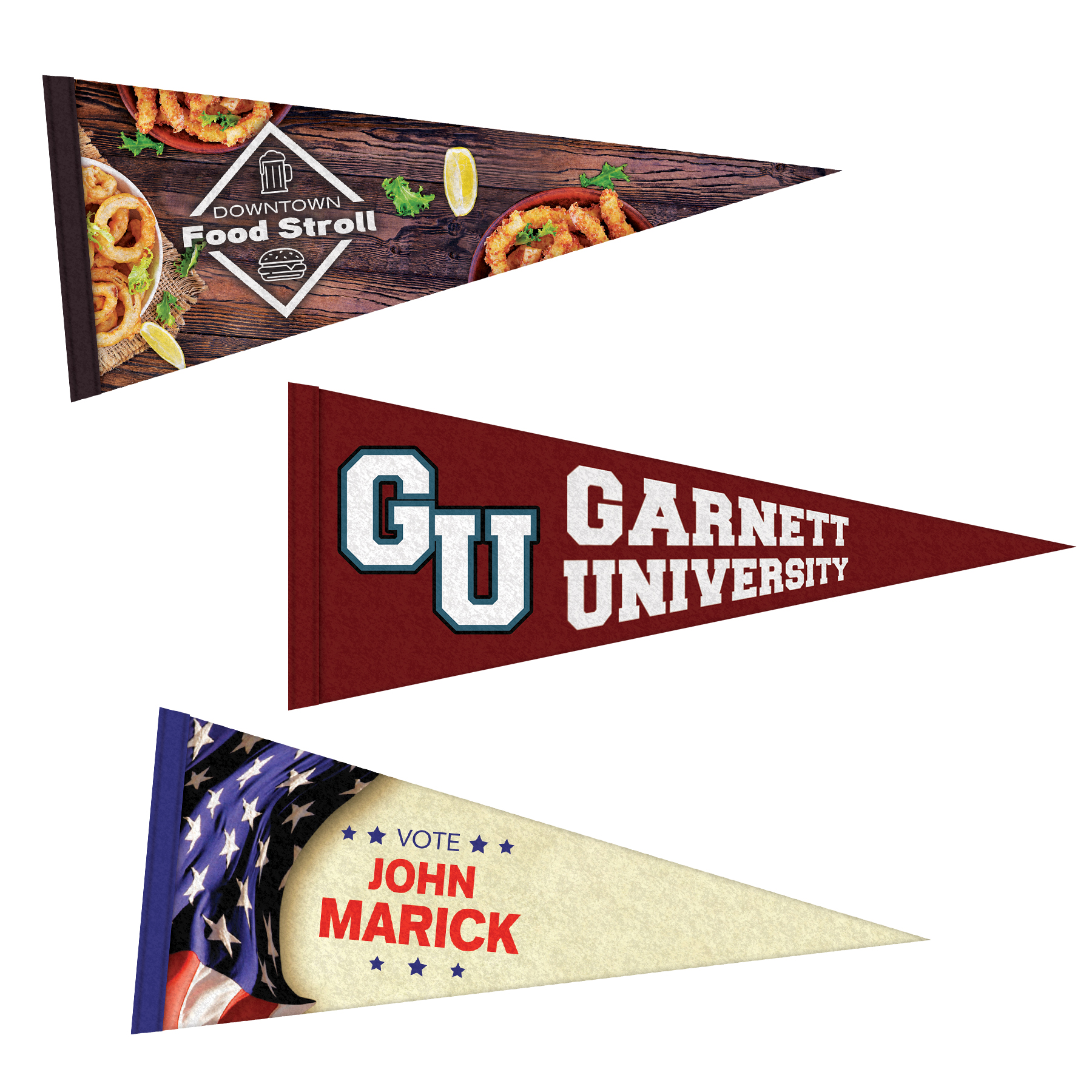 5" x 12" Custom Printed Soft Felt Pennant 12