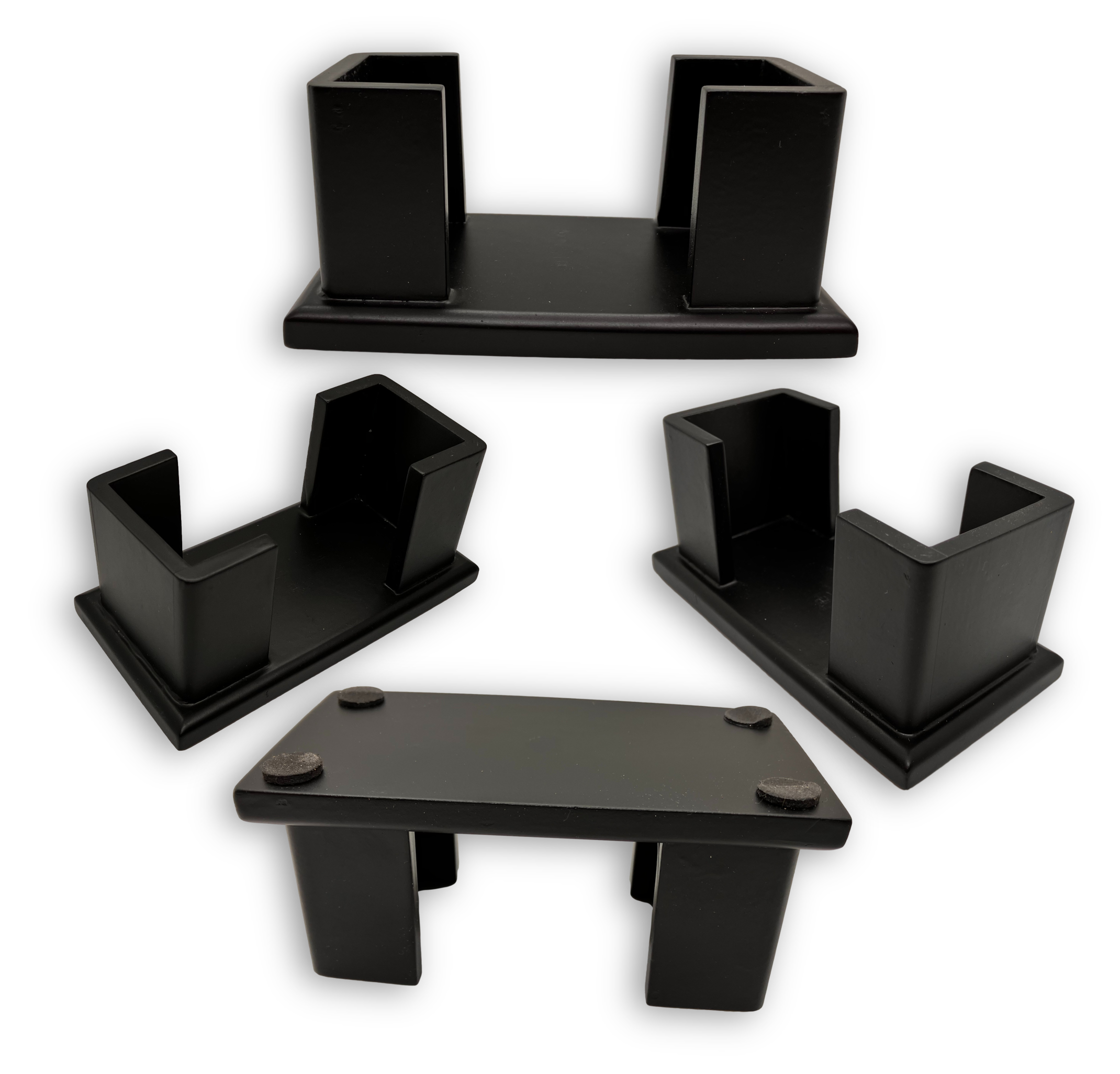 Upright Wooden Coaster Holder Black Finish 3