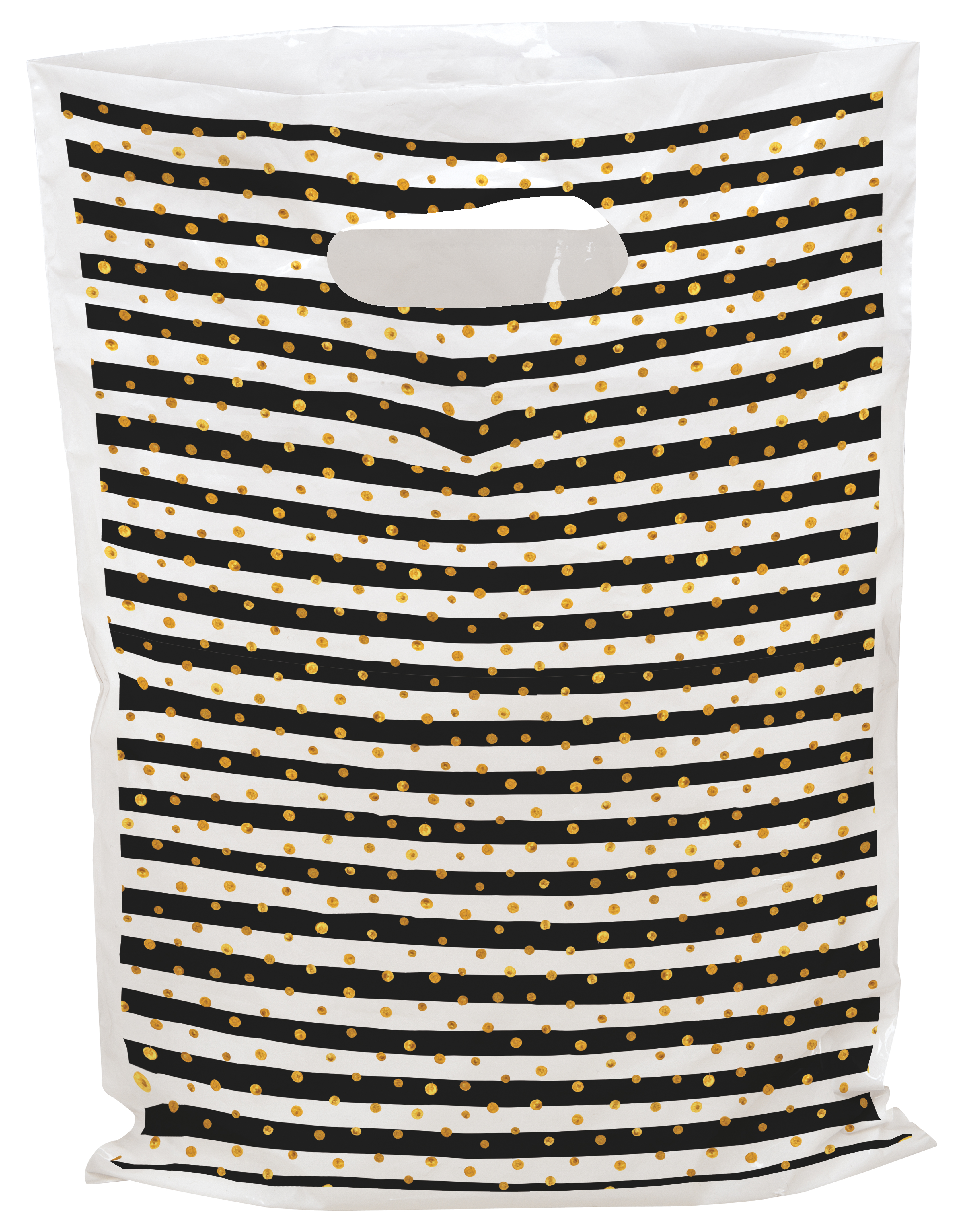 Stripes and Dots Predesigned Plastic Bag (12" x 15")