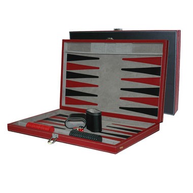 LEATHERETTE BACKGAMMON SET- LARGE 1