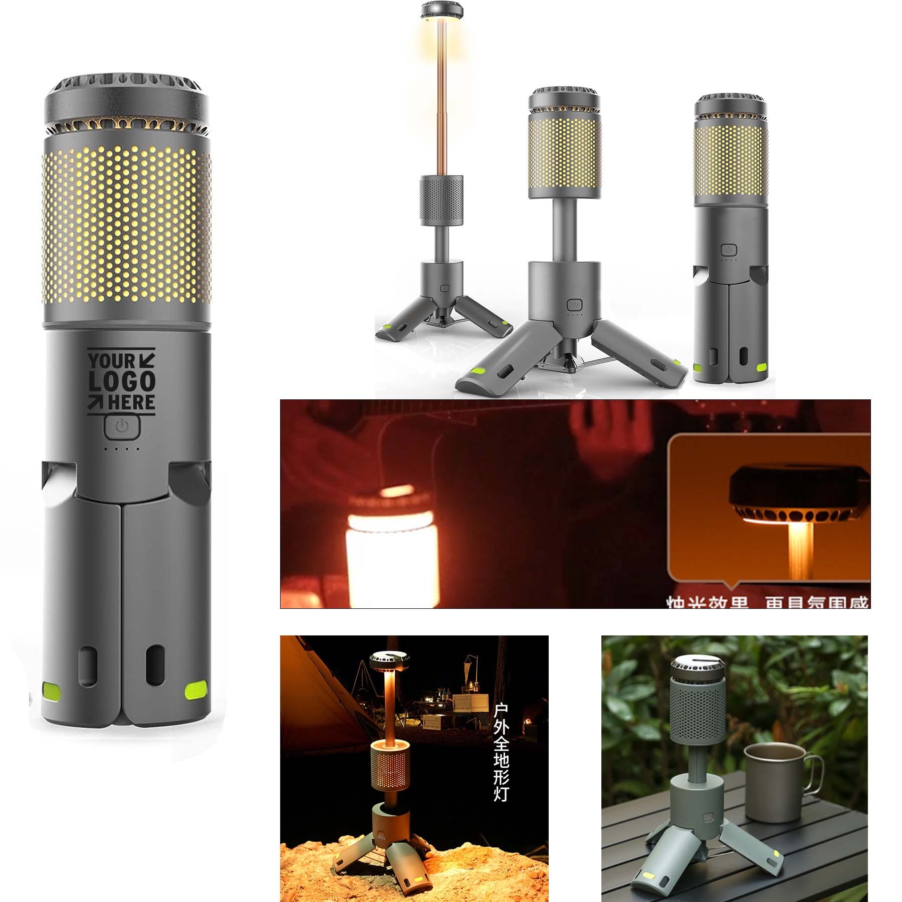 10000mAh IPX7 Waterproof Rechargeable Led Camping Portable Telescopic Night Lantern Light 2
