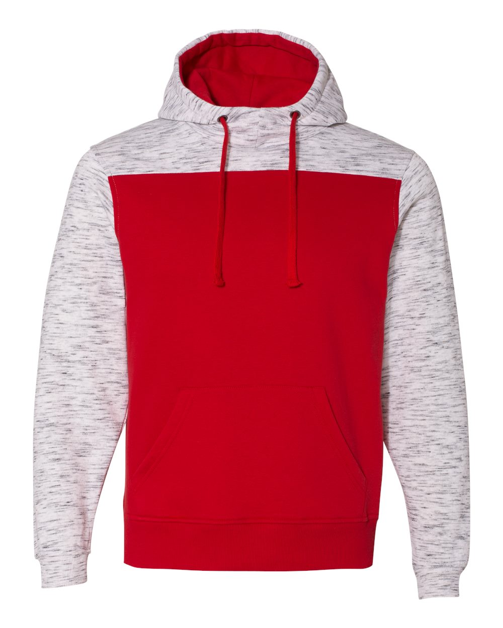 Men's Mélange Fleece Colorblocked Hooded Sweatshirt - 8676, custom hoodie or sweatshirt with logo imprint 6