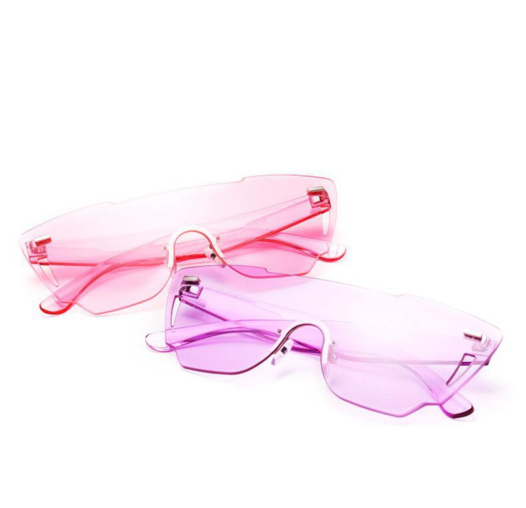 Oversized Rimless Carved Sunglasses 14