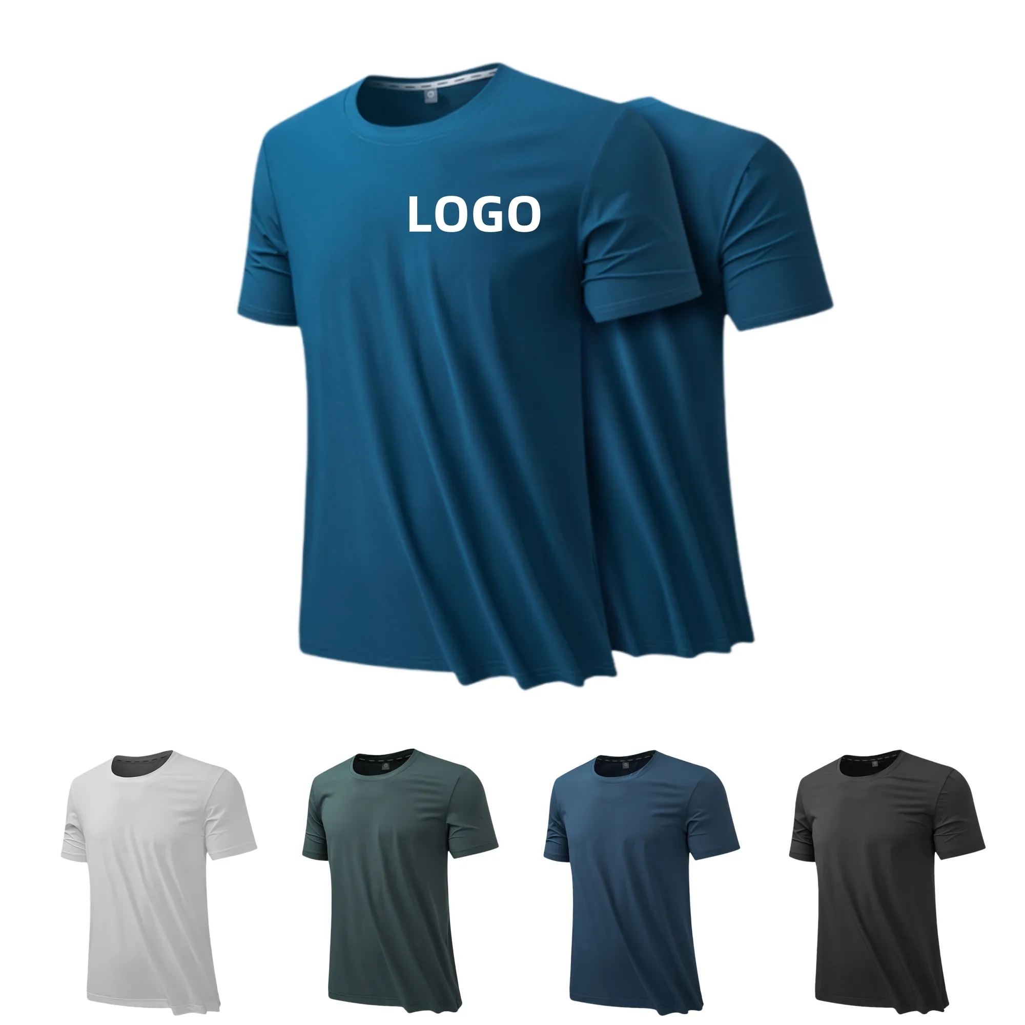 Ice Silk Breathable Round Neck Sweat-Absorbing T-Shirt 5