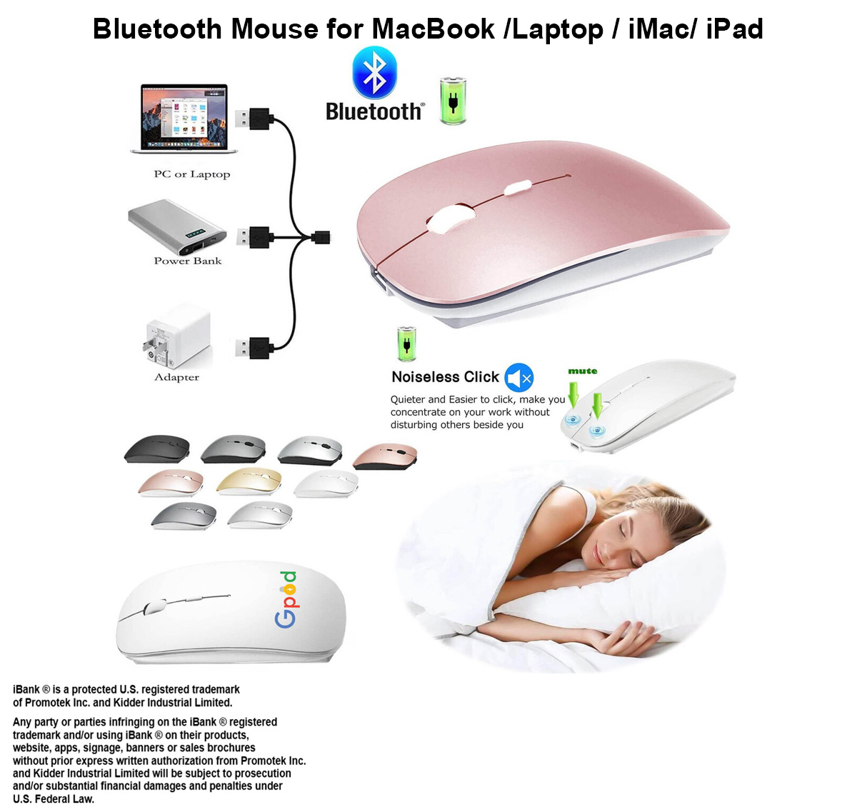 iBank ® Ultra-Thin Bluetooth Mouse, Comfortable and Lightweight 1
