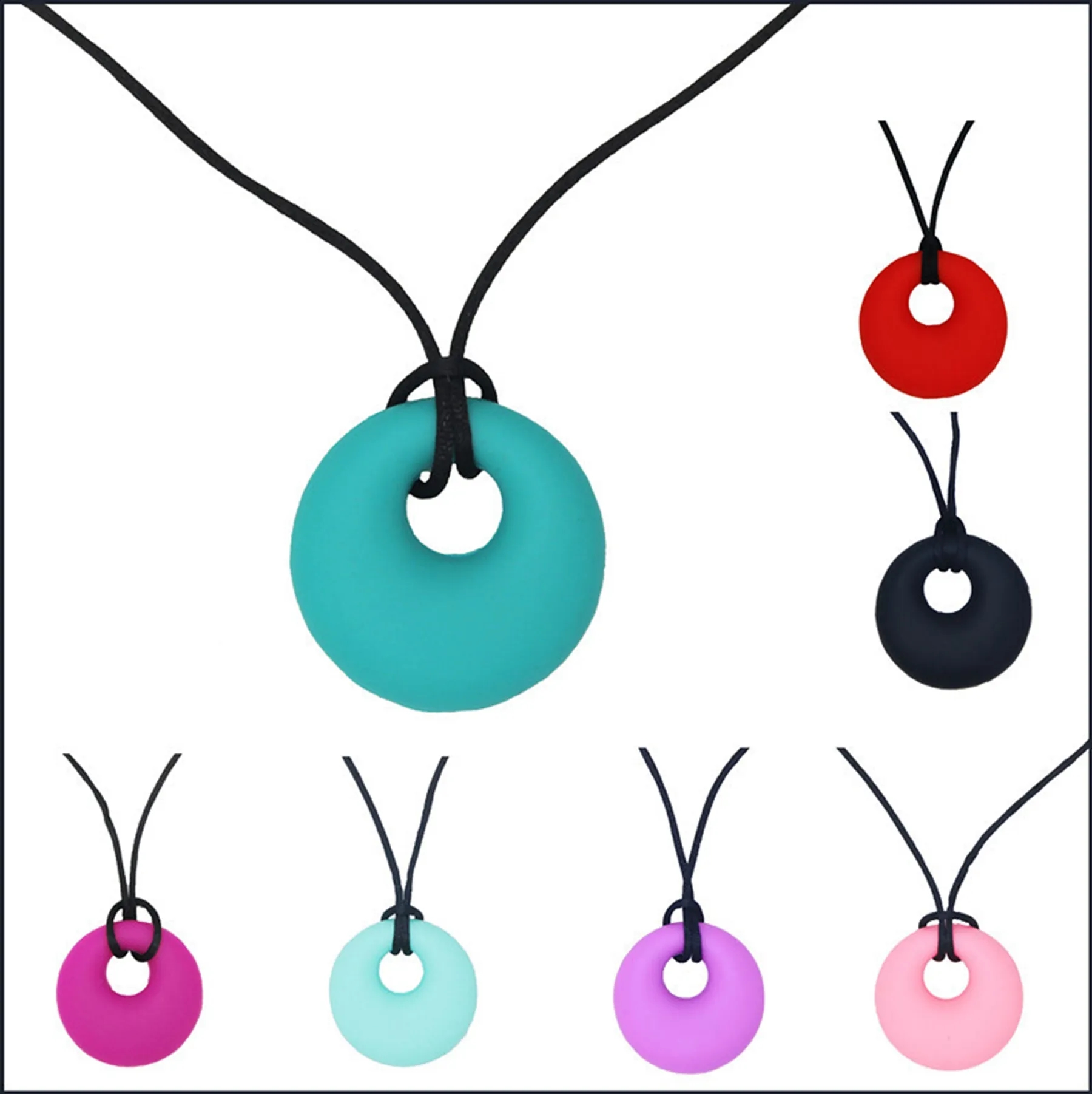 Round Silicone Chewy Toy Pendant 14