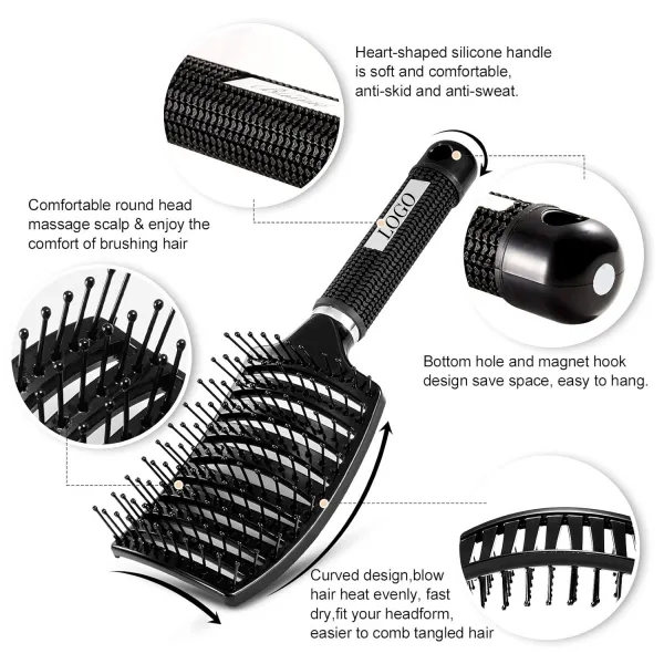 Hair Brush, Professional Curved Vented Brush 3