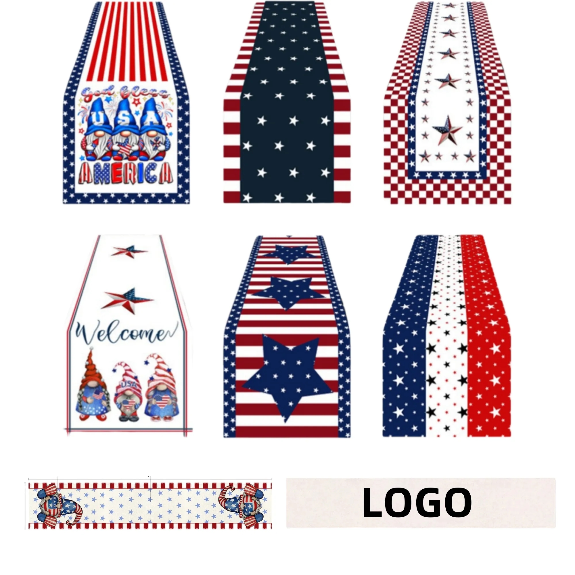 Patriotic Stars Stripes Table Runner 5