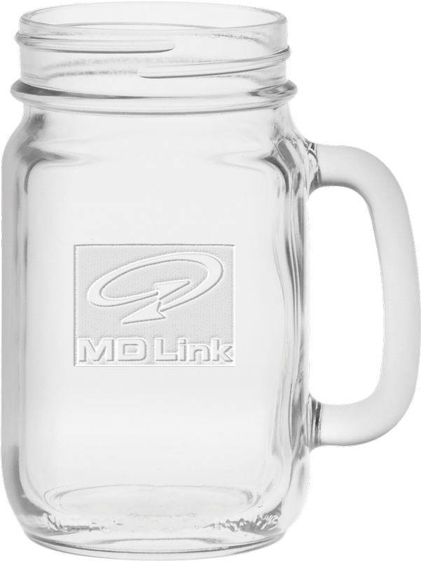 16 oz. Handled Jar - Deep Etched