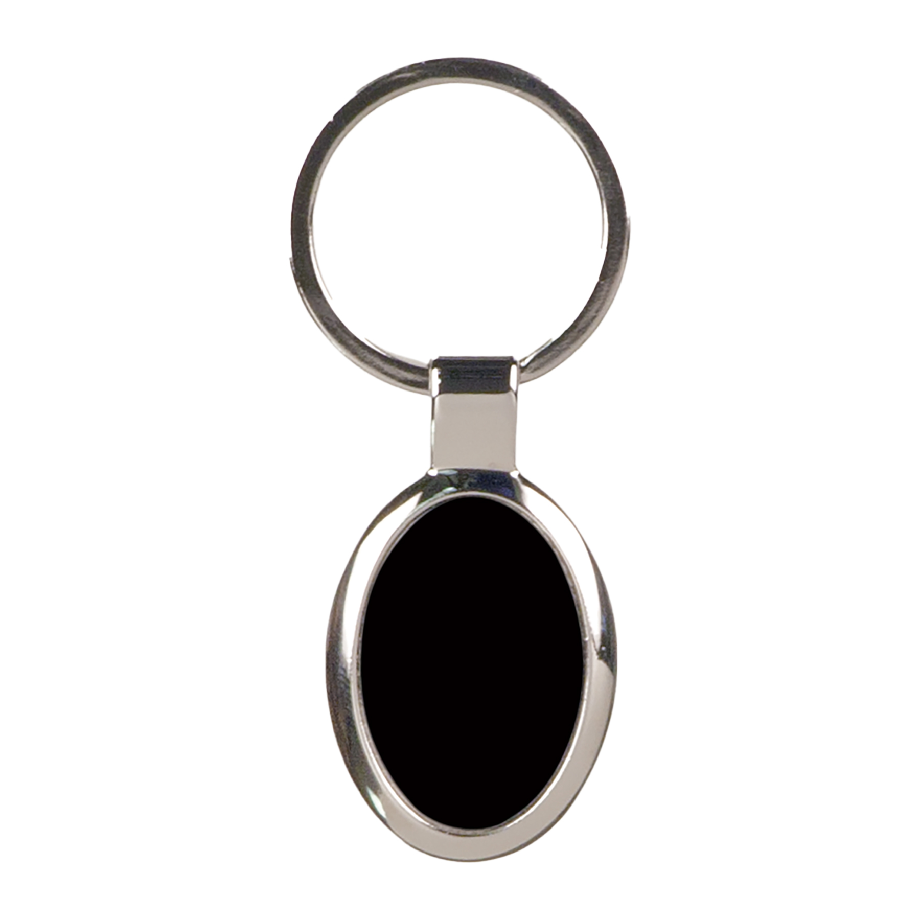 Black Laserable Metal Oval Keychain 2