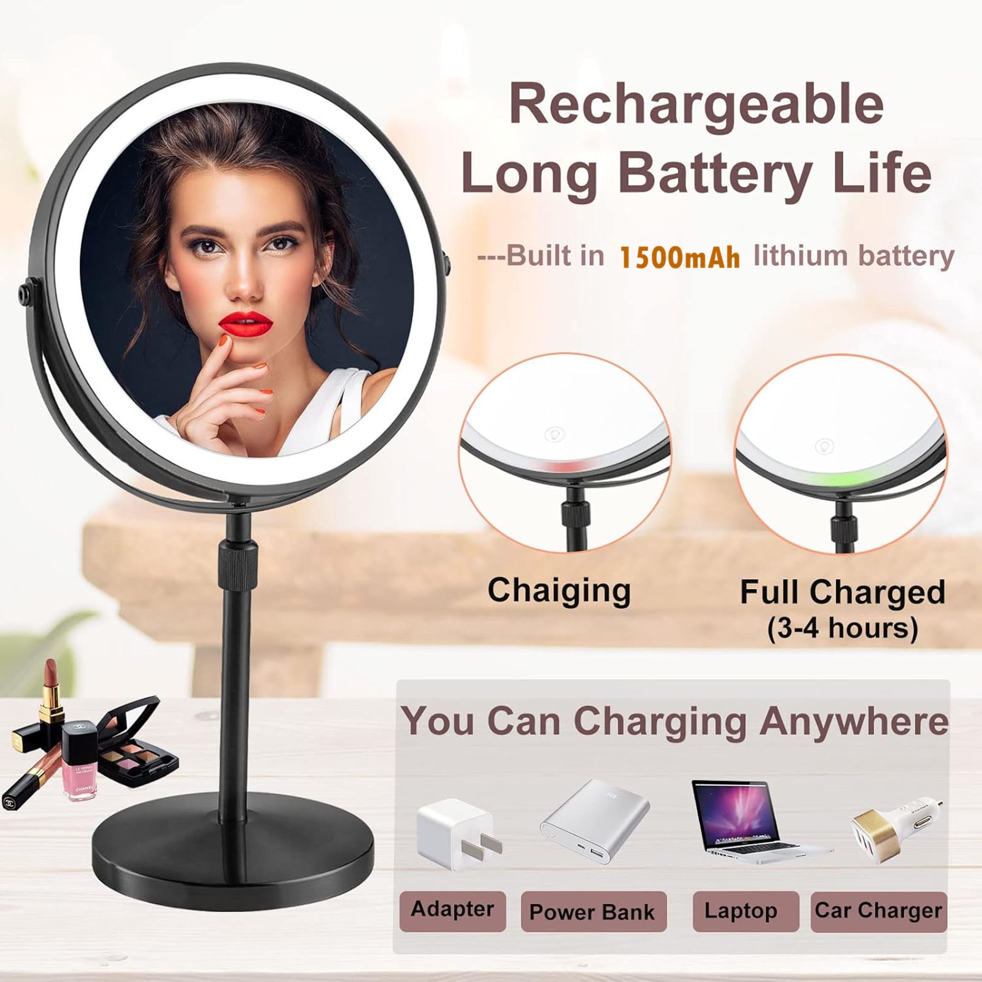 Adjustable Makeup Mirror With Light 5