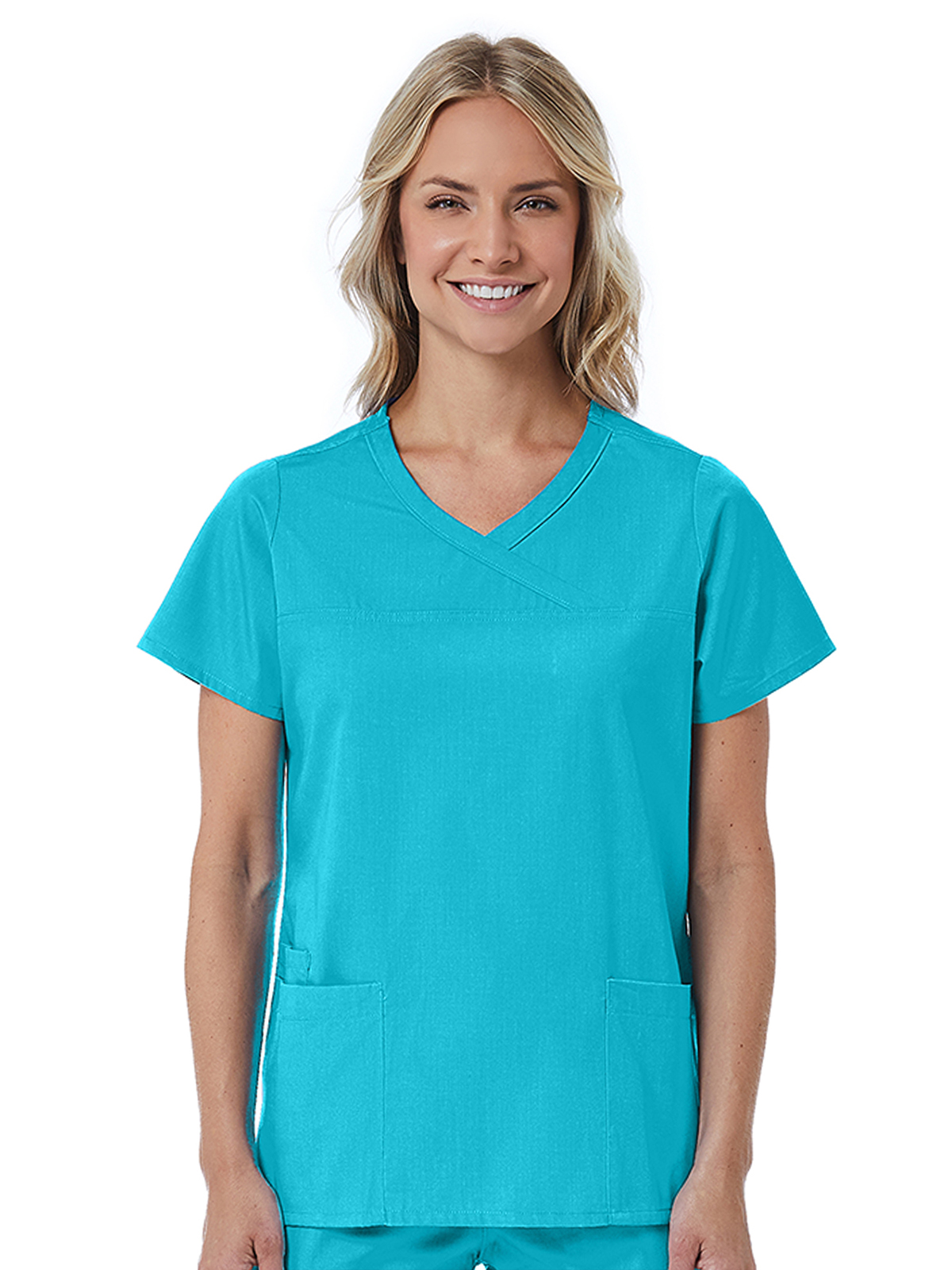Maevn - Red Panda - Women's Three-Pocket Curved Mock Wrap Top 23