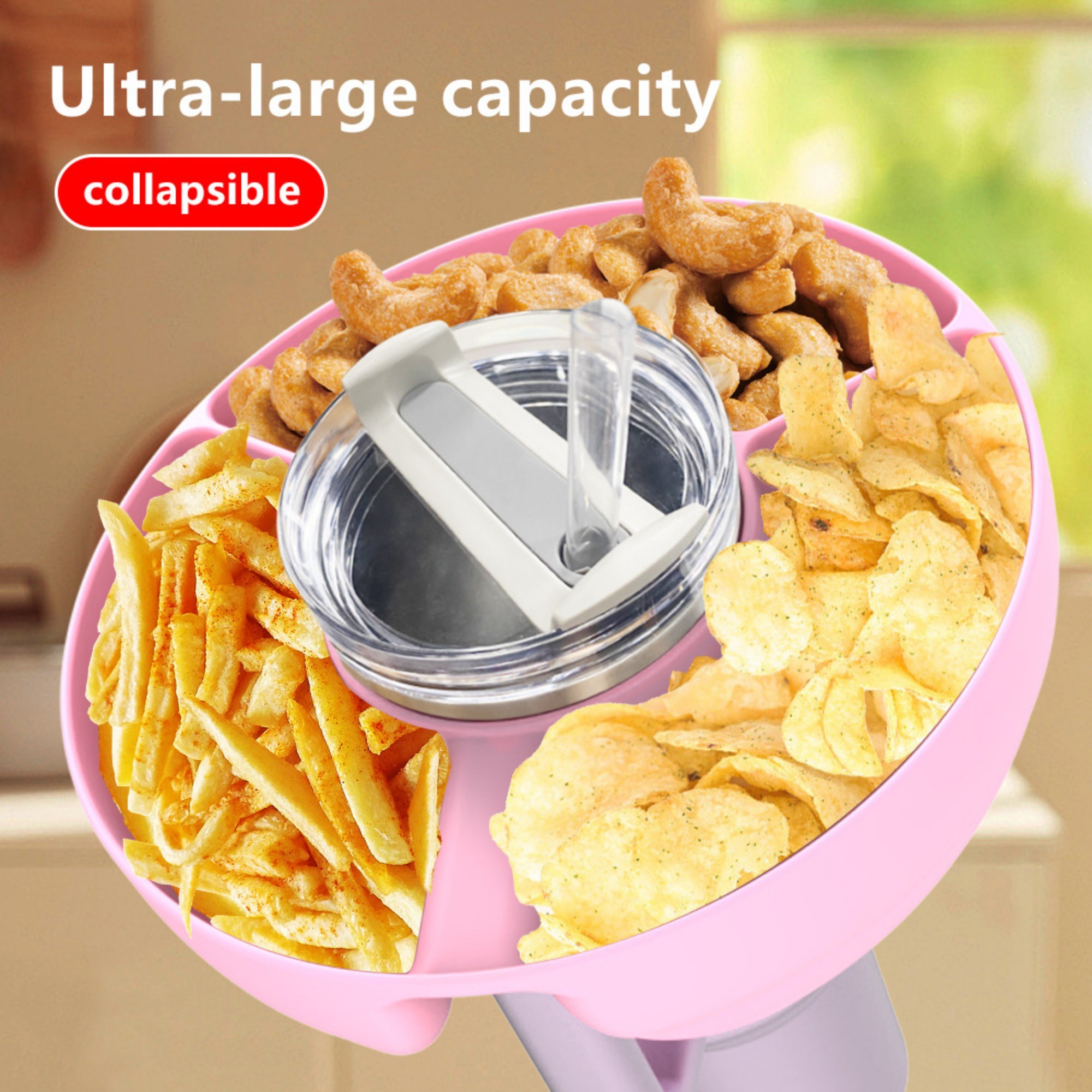 3 Compartment Silicone Snack Tray 4