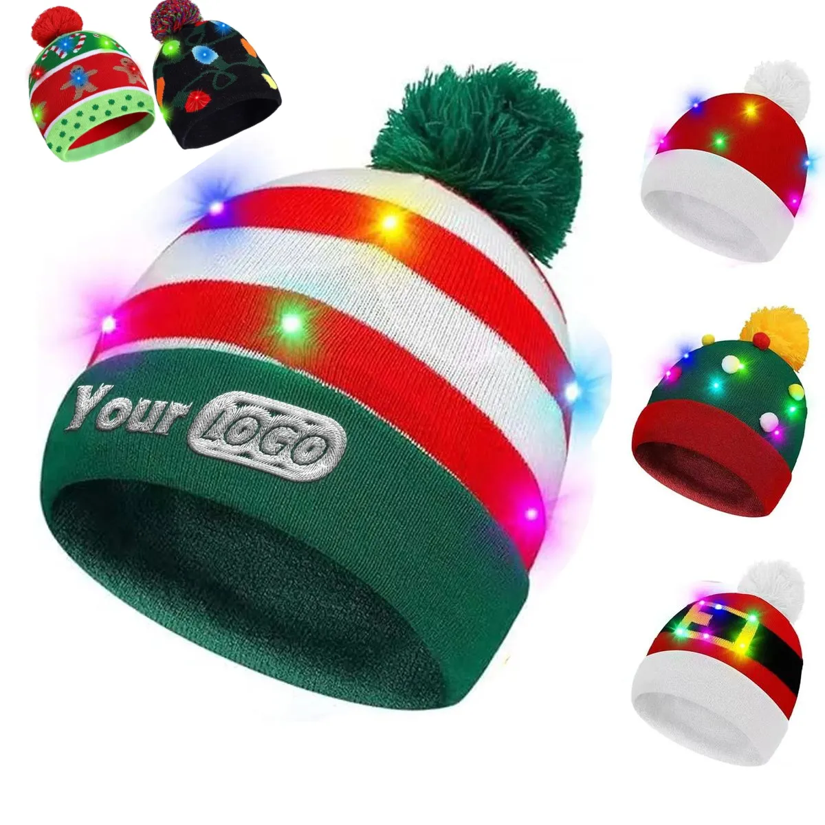 LED Light-Up Christmas Knit Beanie 5