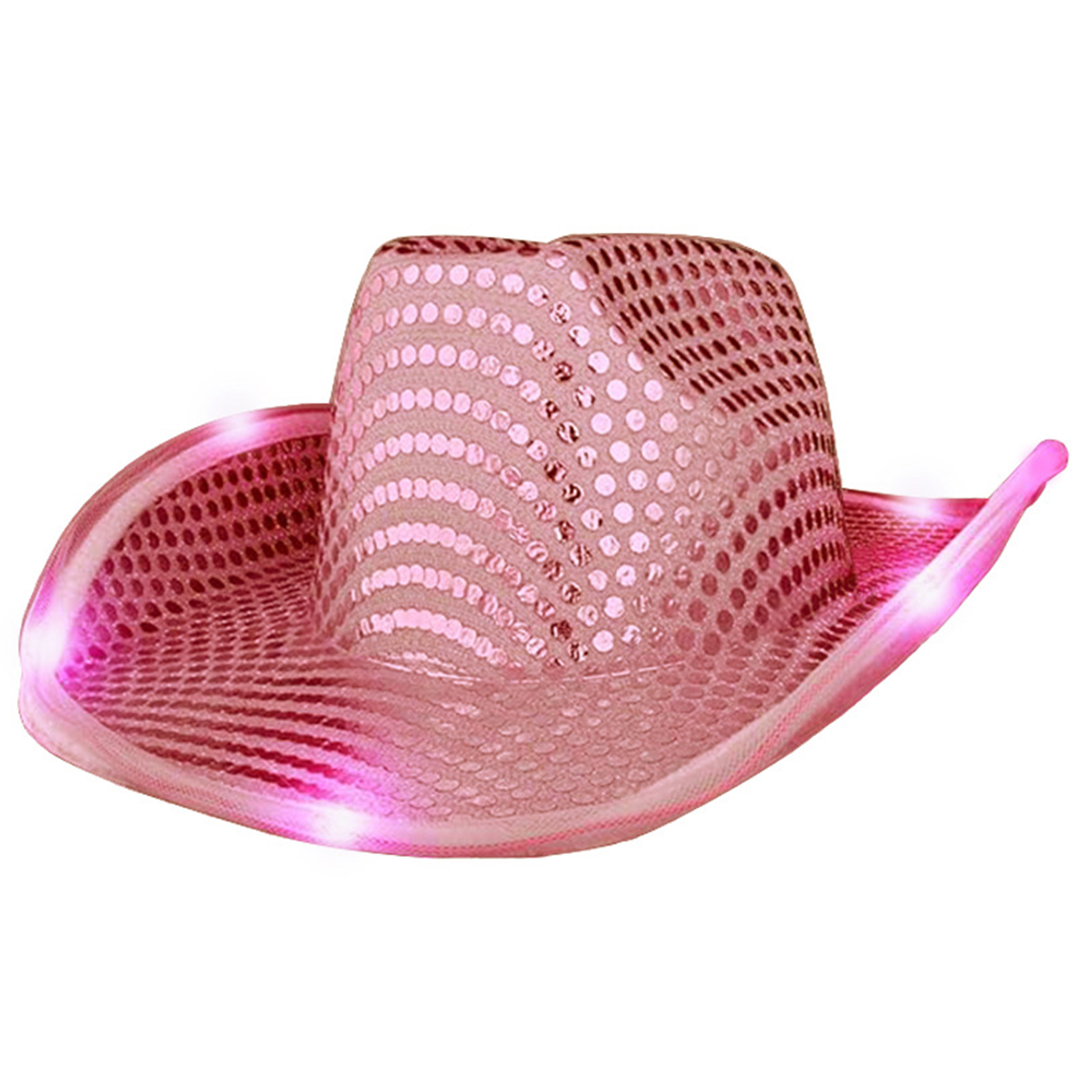 LED Cowboy Sequin Party Flashing Light Up Cap 5