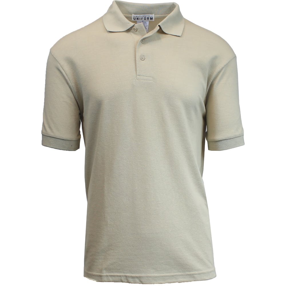 Adult Uniform Polo Shirts - Khaki Short Sleeve Size M - 2X 2
