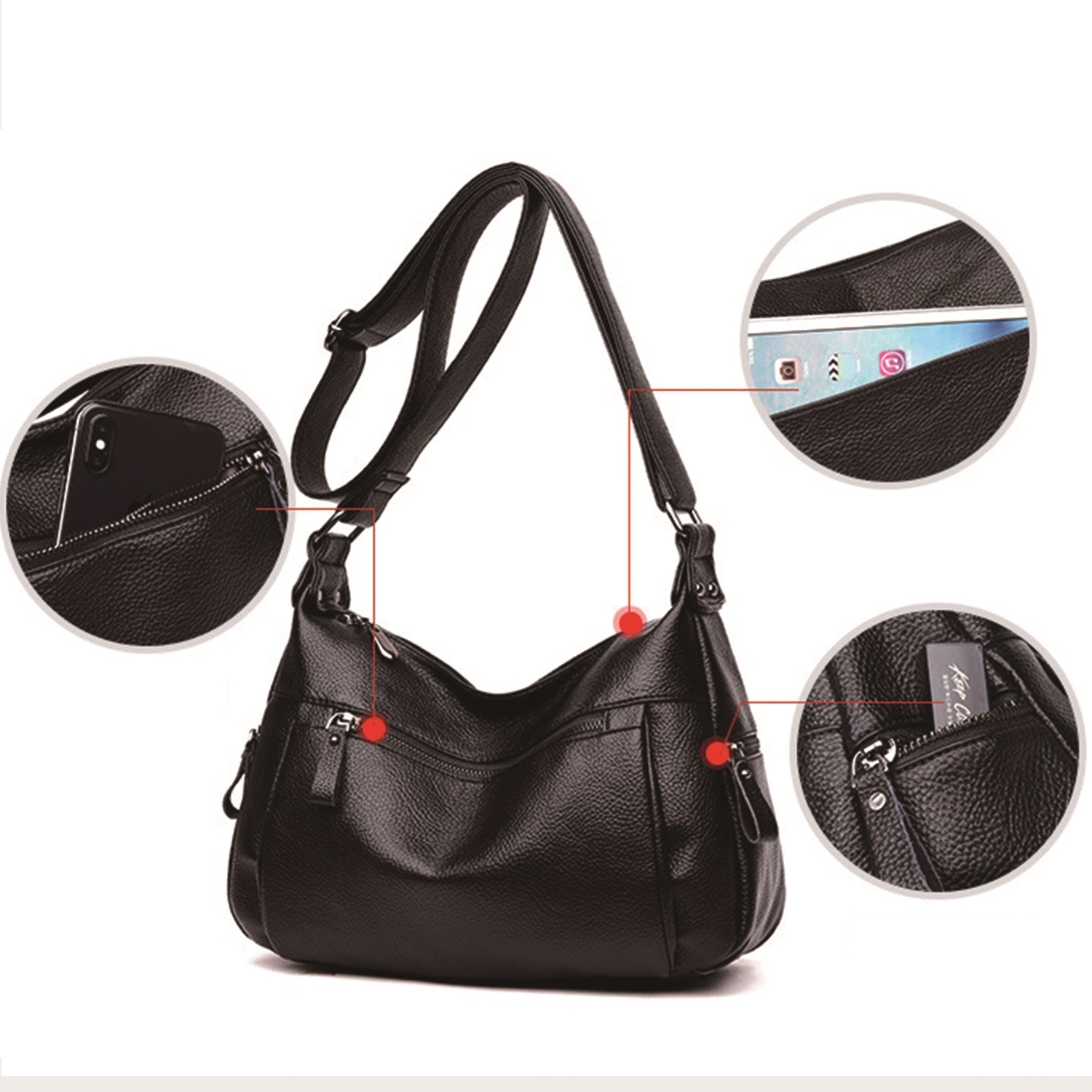 Soft Leather Hobo Shoulder Bag Ladies Crossbody Tote Purses 10