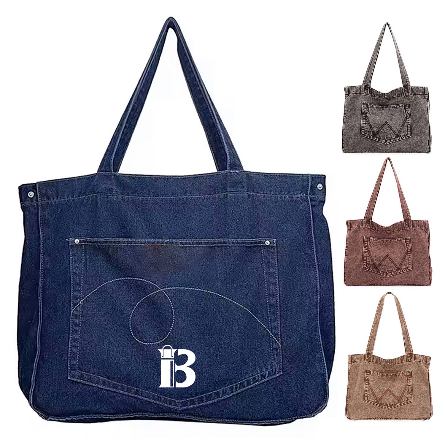 Denim Single Price Bag, custom tote bag with logo imprint 2