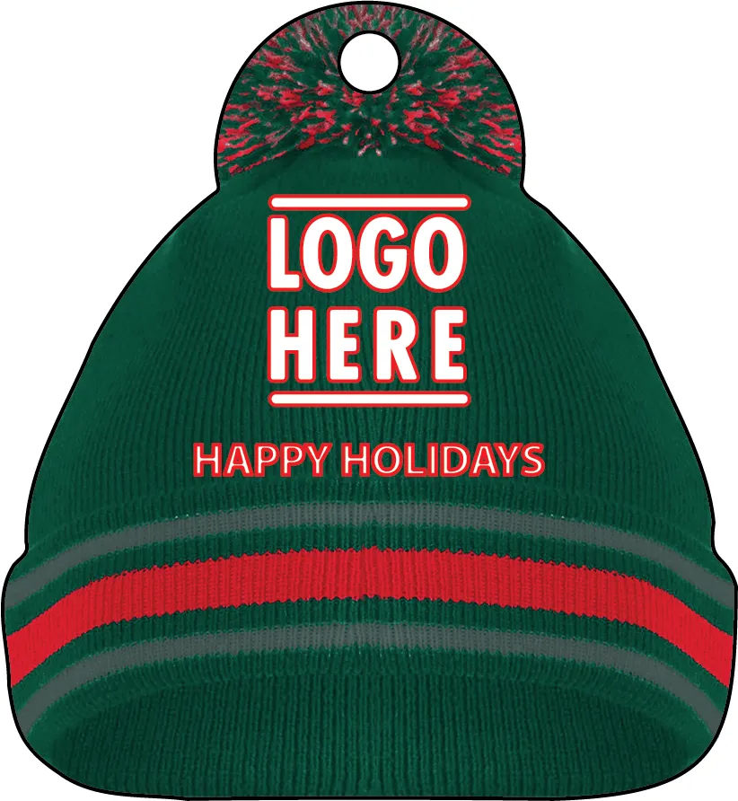 1/4" Recycled Wood Ornaments-Green Hat