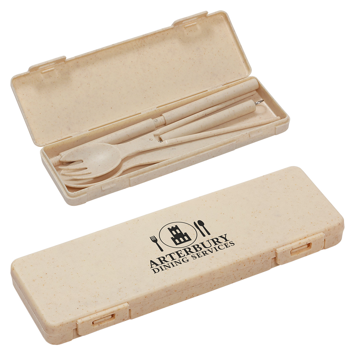 6-in-1 Portable Wheatstraw Tableware Set 11