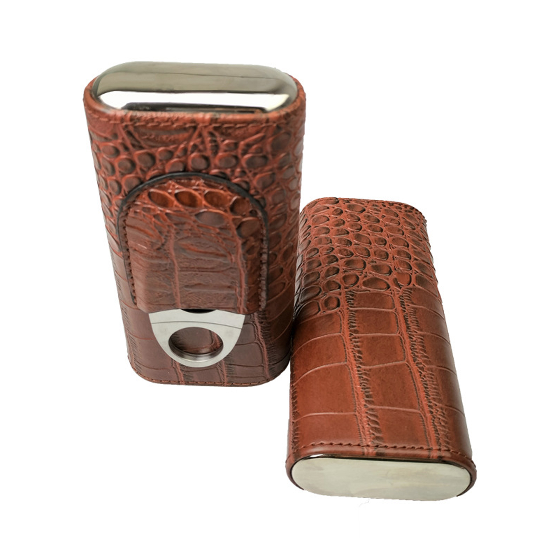 Brown Leather 3-Finger Cigar Holder 5