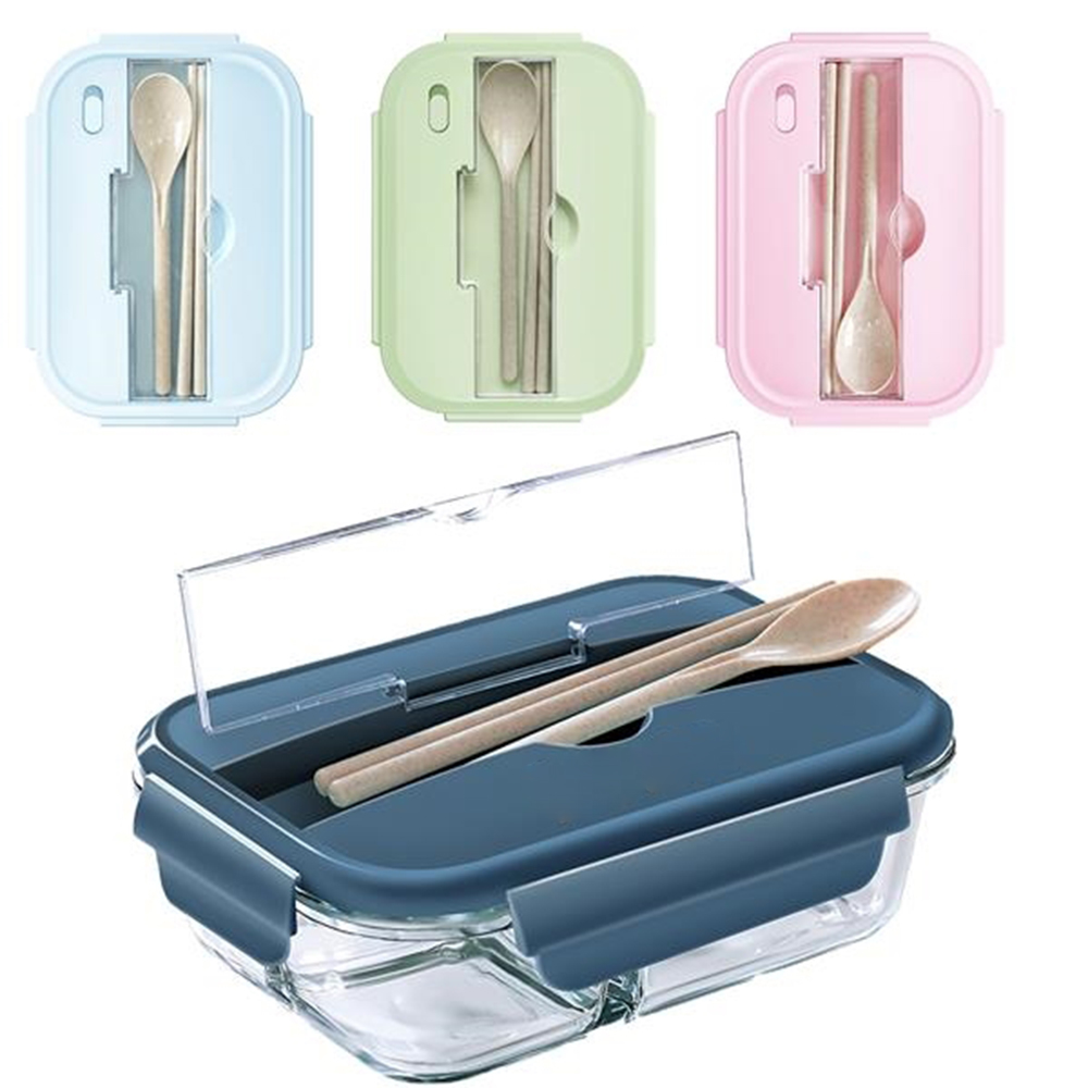 Glass Meal Prep Containers 3 Compartment with Lids