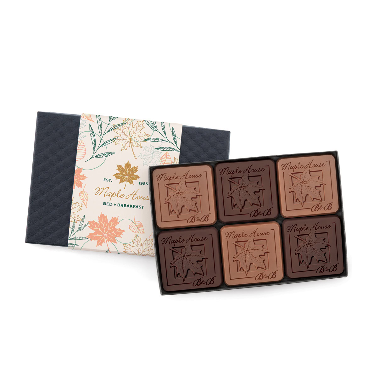 6-Piece Chocolate Ensemble Gift Set with Classic Custom Packaging 7