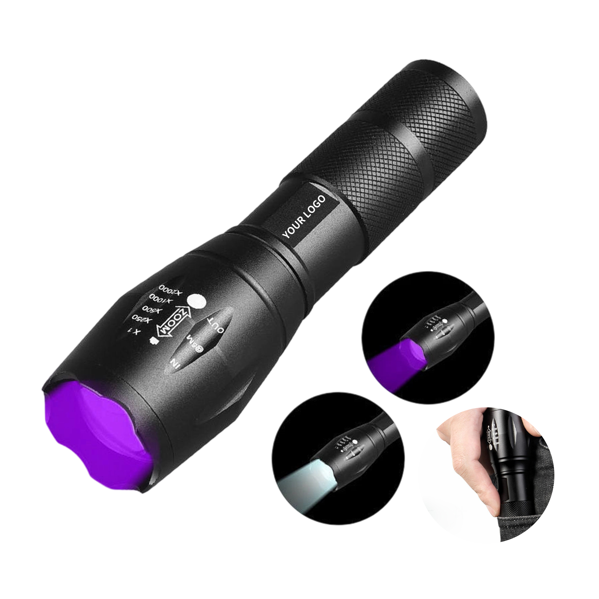 Aluminum Alloy Tactical LED Flashlight With Adjustable Zoom And Five Modes 1