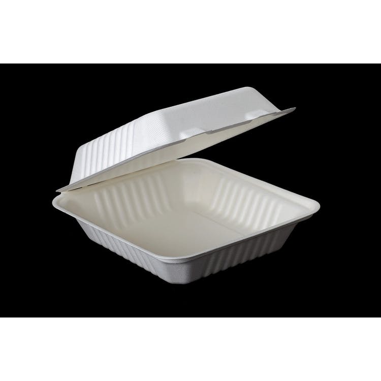 Disposable Clamshell Food Boxes - 1 Compartment 9" x 9" 1