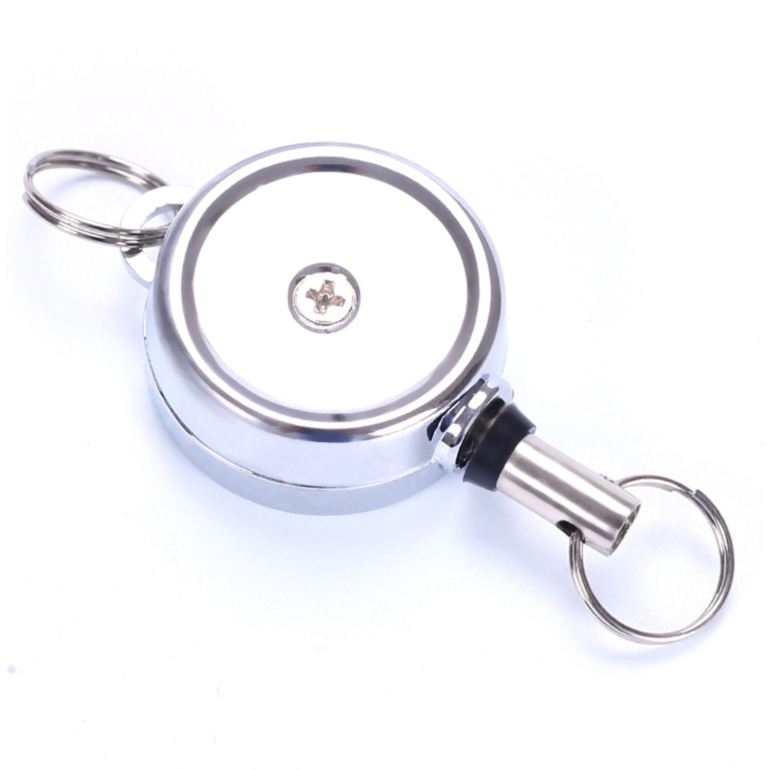 Metal Zinc Alloy Round Badge Reel w/ Keyring