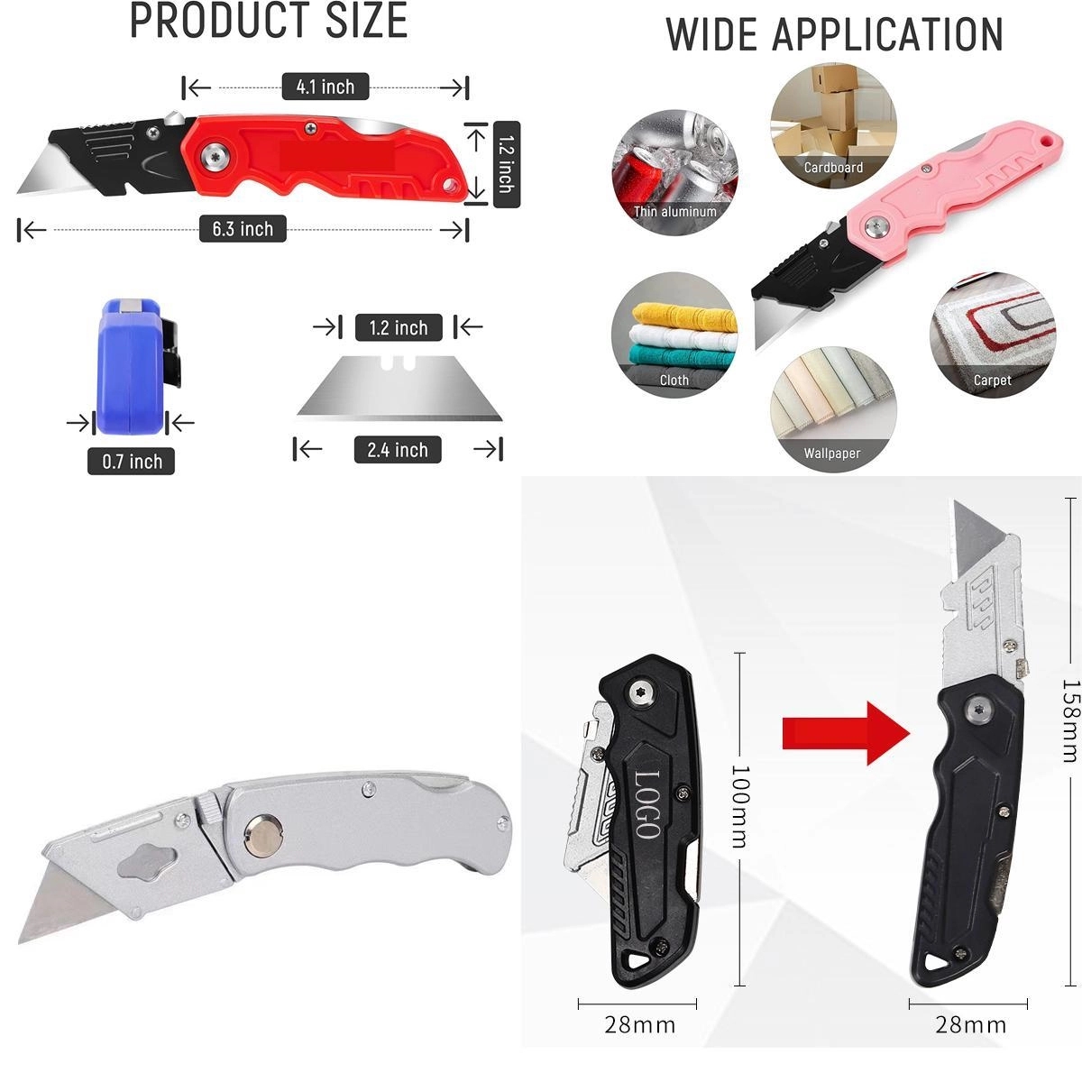 Folding Utility Knife with Blades 2