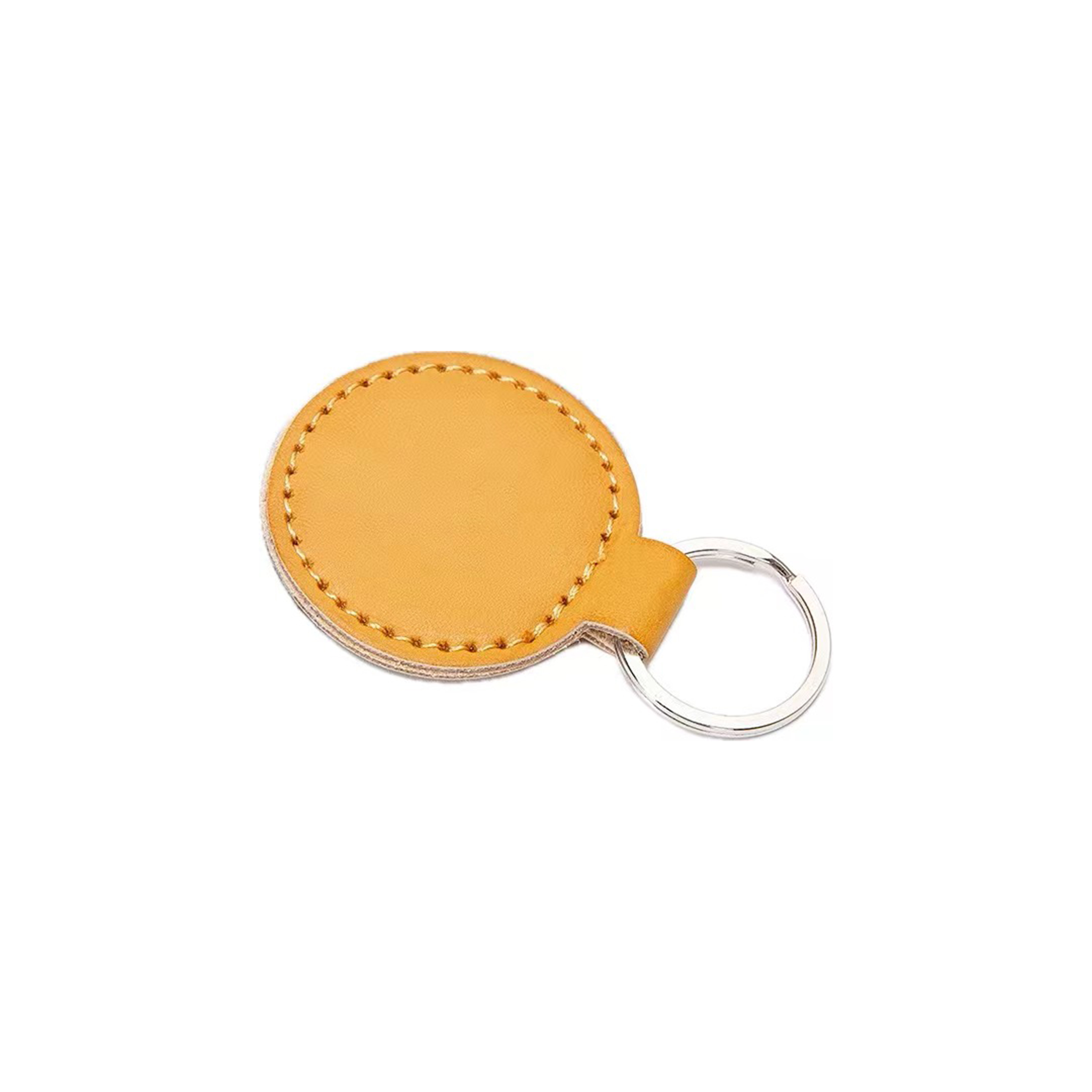 Vegan Leather Round Shaped Keychain 11