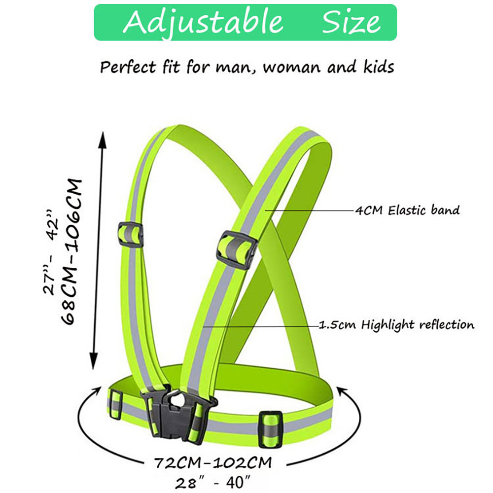 Adjustable Reflective Strap Safety Vest Elastic Belt 7