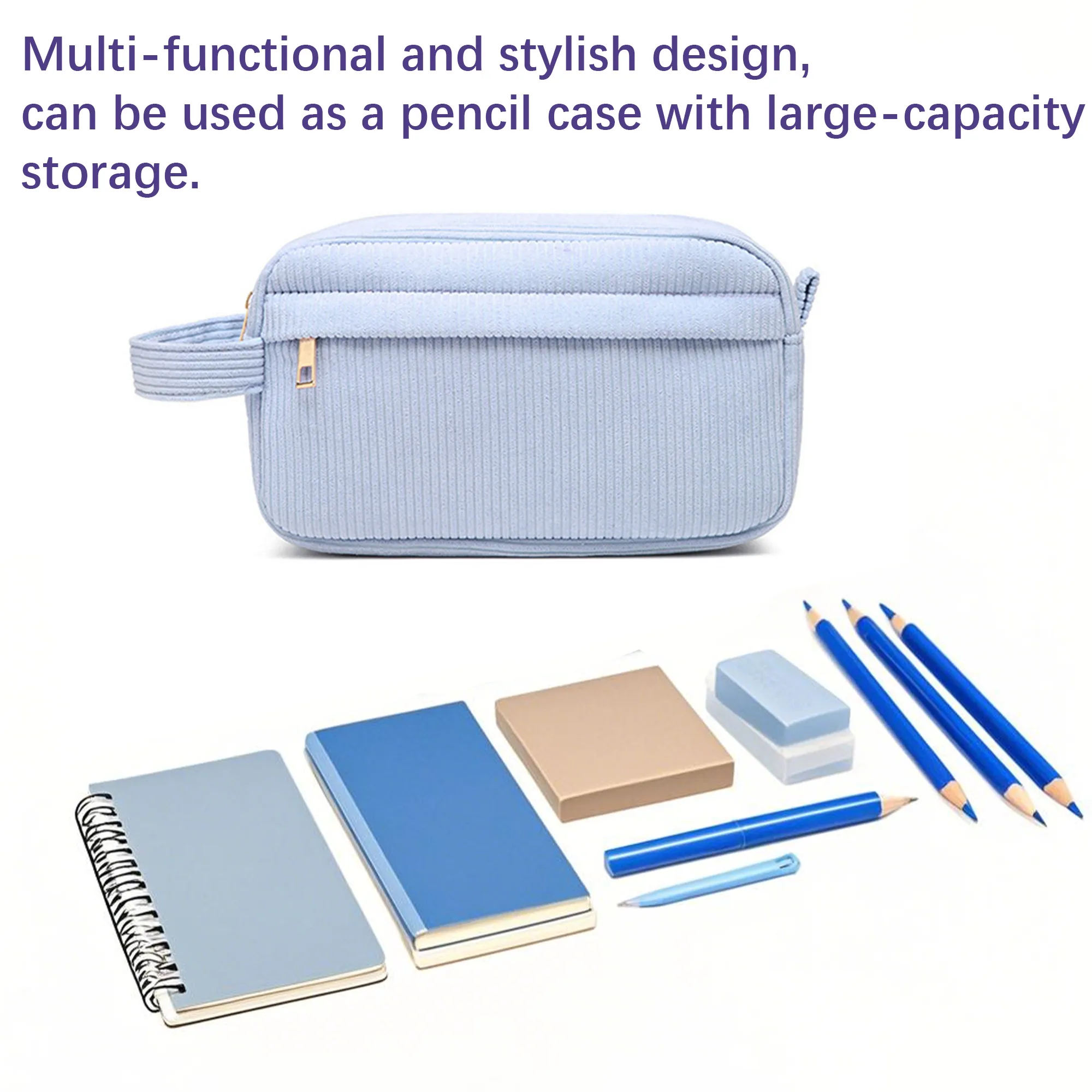 Corduroy Makeup Bag Pencil Case Wallet Storage Pouch 1