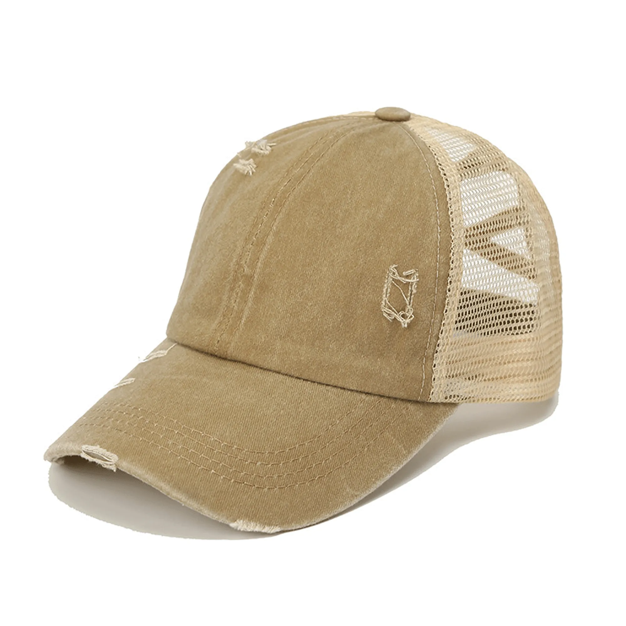 X Ponytail Washed Mesh Baseball Cap MOQ 50PCS 6
