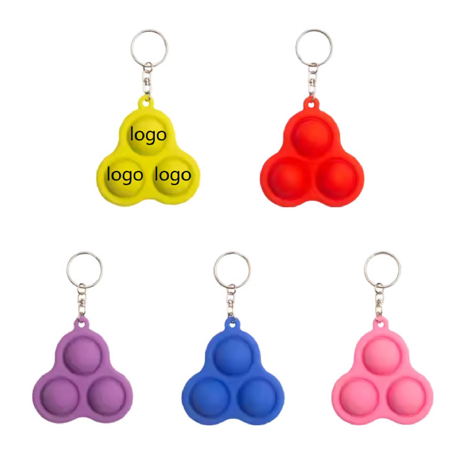 Silicone UFO Push Pop Fidget Keychain 4