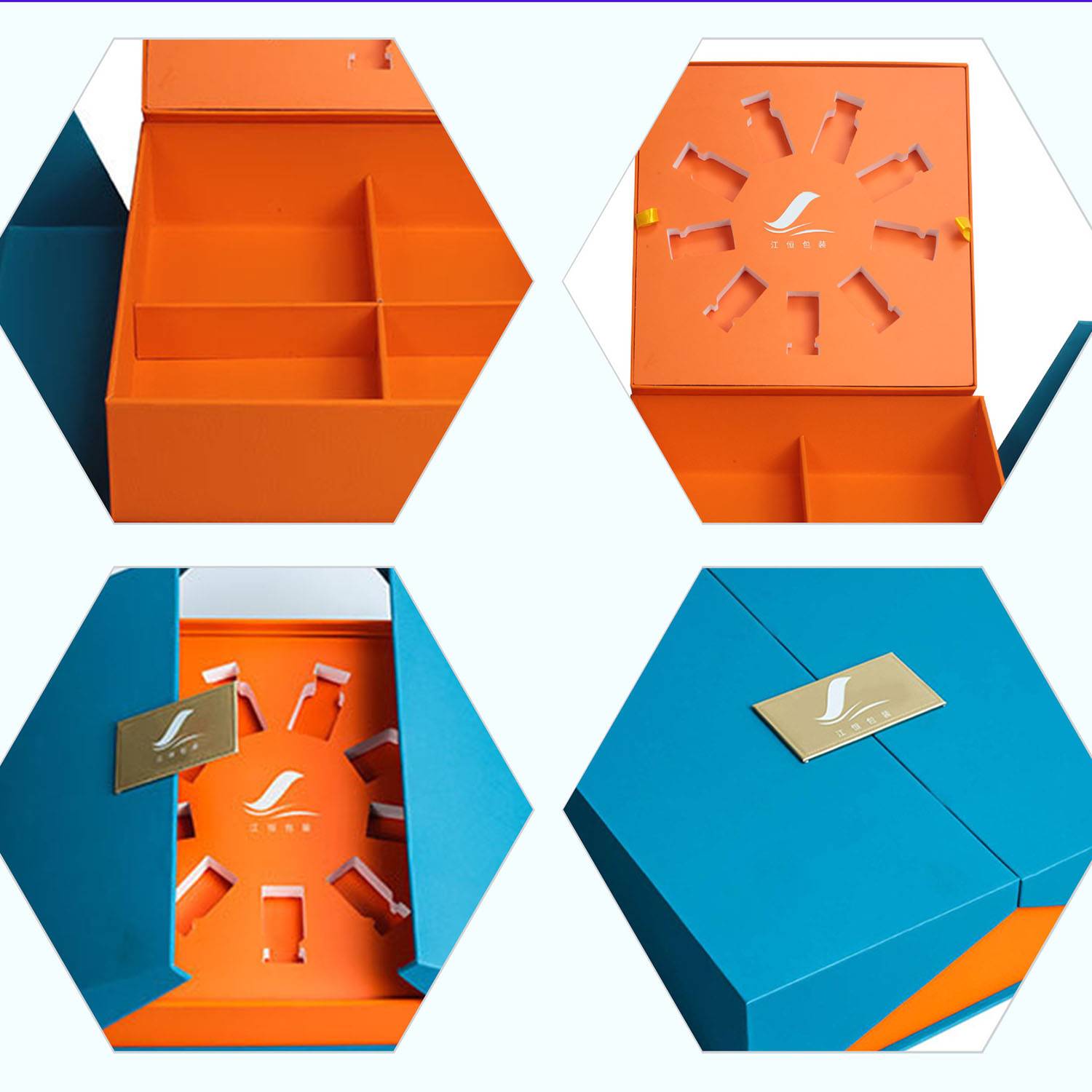 Custom double door cosmetic empty gift box 5