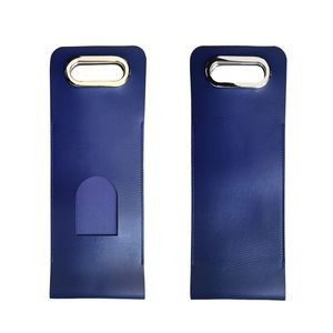 PU Leather Wine Bag With Buckle And Metal Handle 17