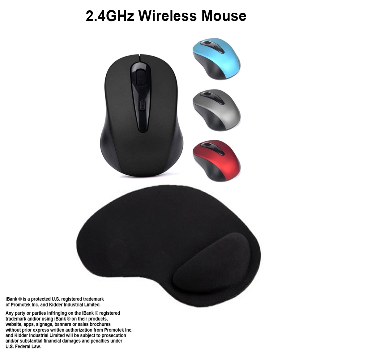 iBank ® 2.4GHz Wireless Mouse + Wrist Rest Mouse Pad 1