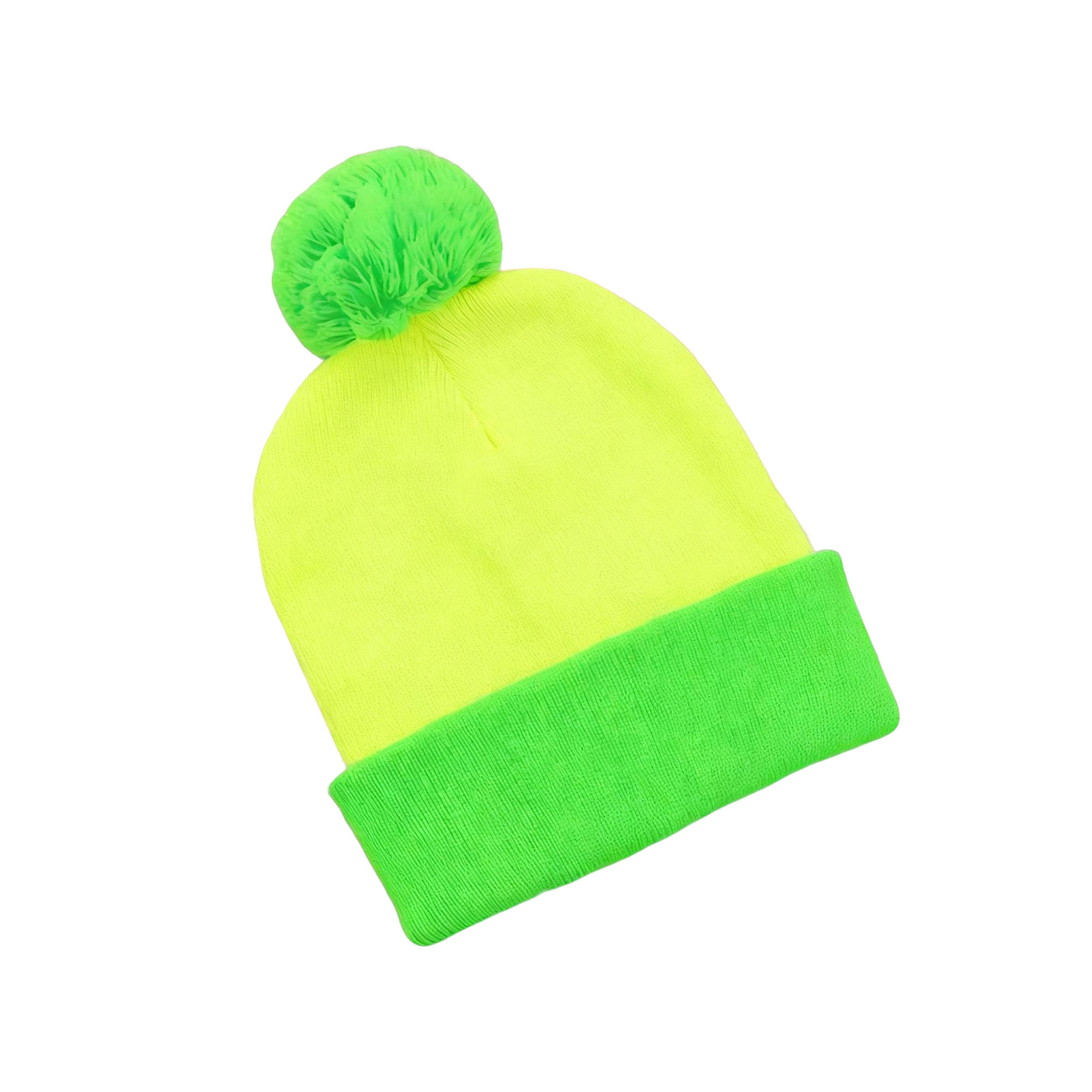 Holiday Color Block Knit Cap With Pom 7