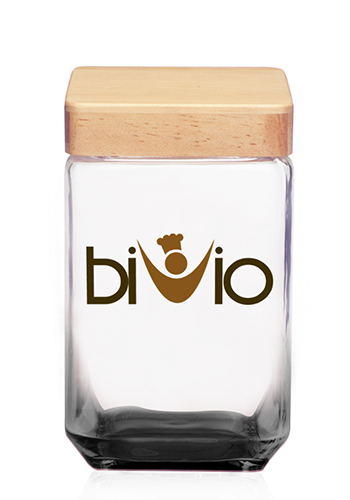 54 oz. Glass Candy Jars with Wooden Lid 1