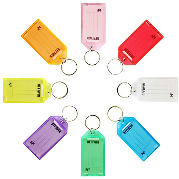 Plastic Key Tags with Split Ring Label Window 1