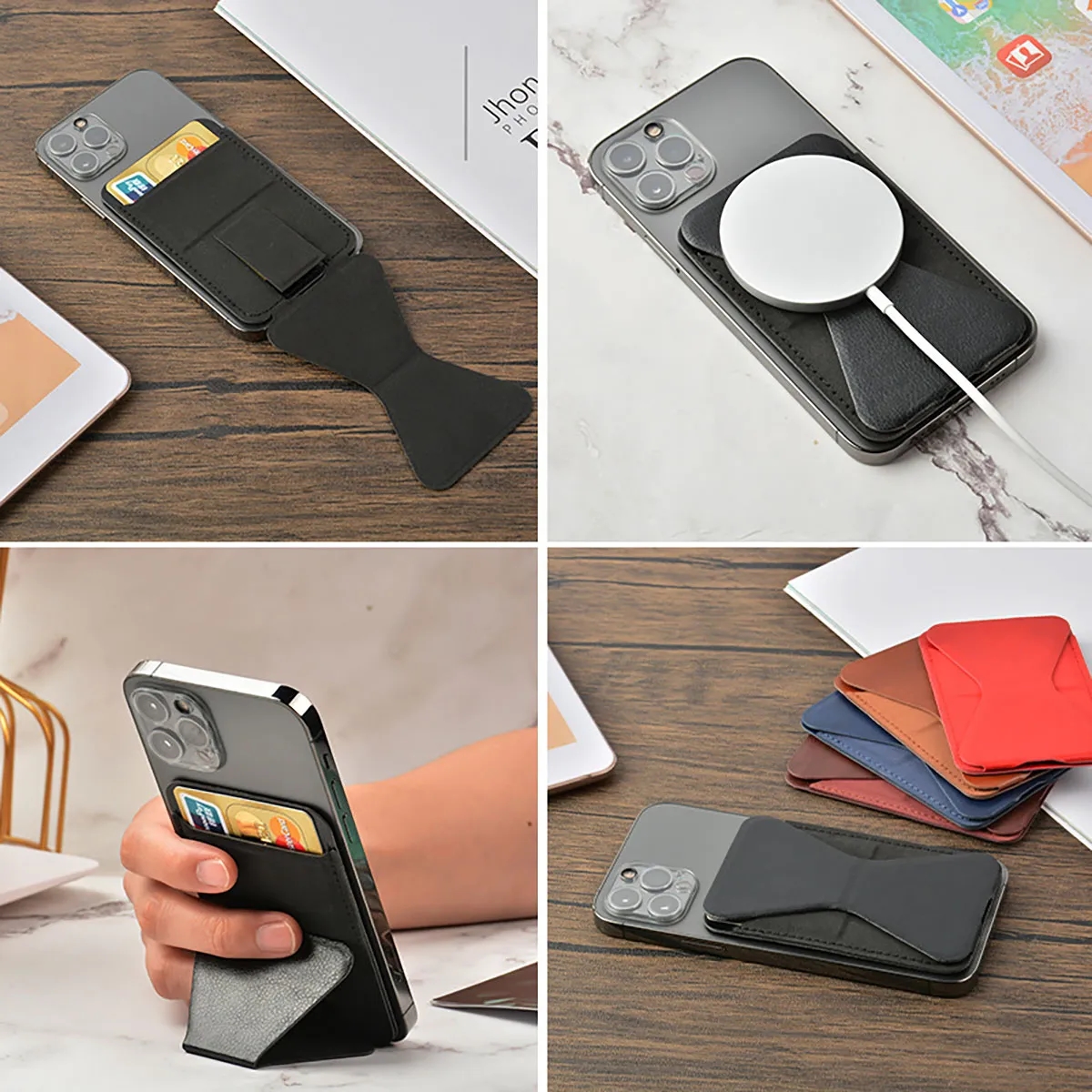 Trendy Portable Leather Magnetic Phone Holder 2