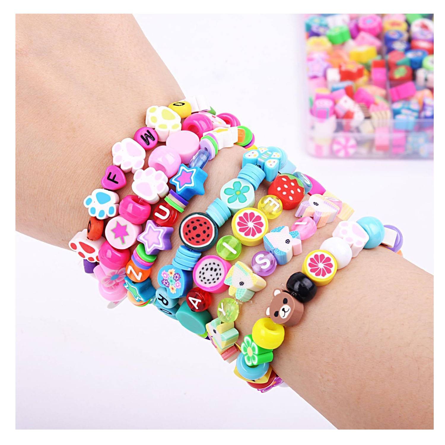1000PCS Polymer Clay Beads Bracelet Making kit 4