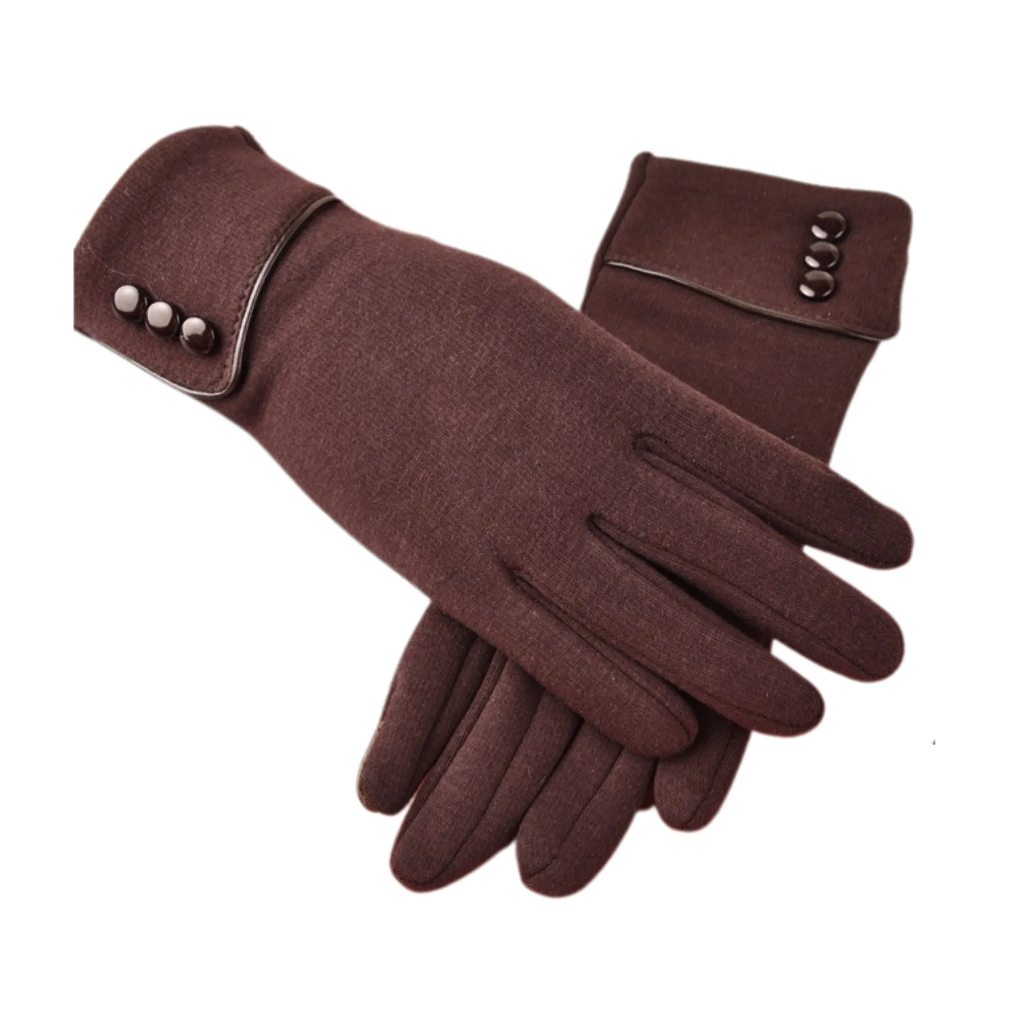 Winter Fleece-Lined Three-Button Flip-Top Thermal Gloves 2